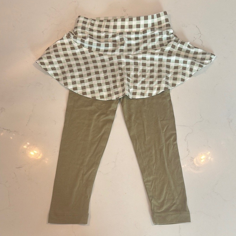 Kate Quinn Green and White leggings with Flared Design